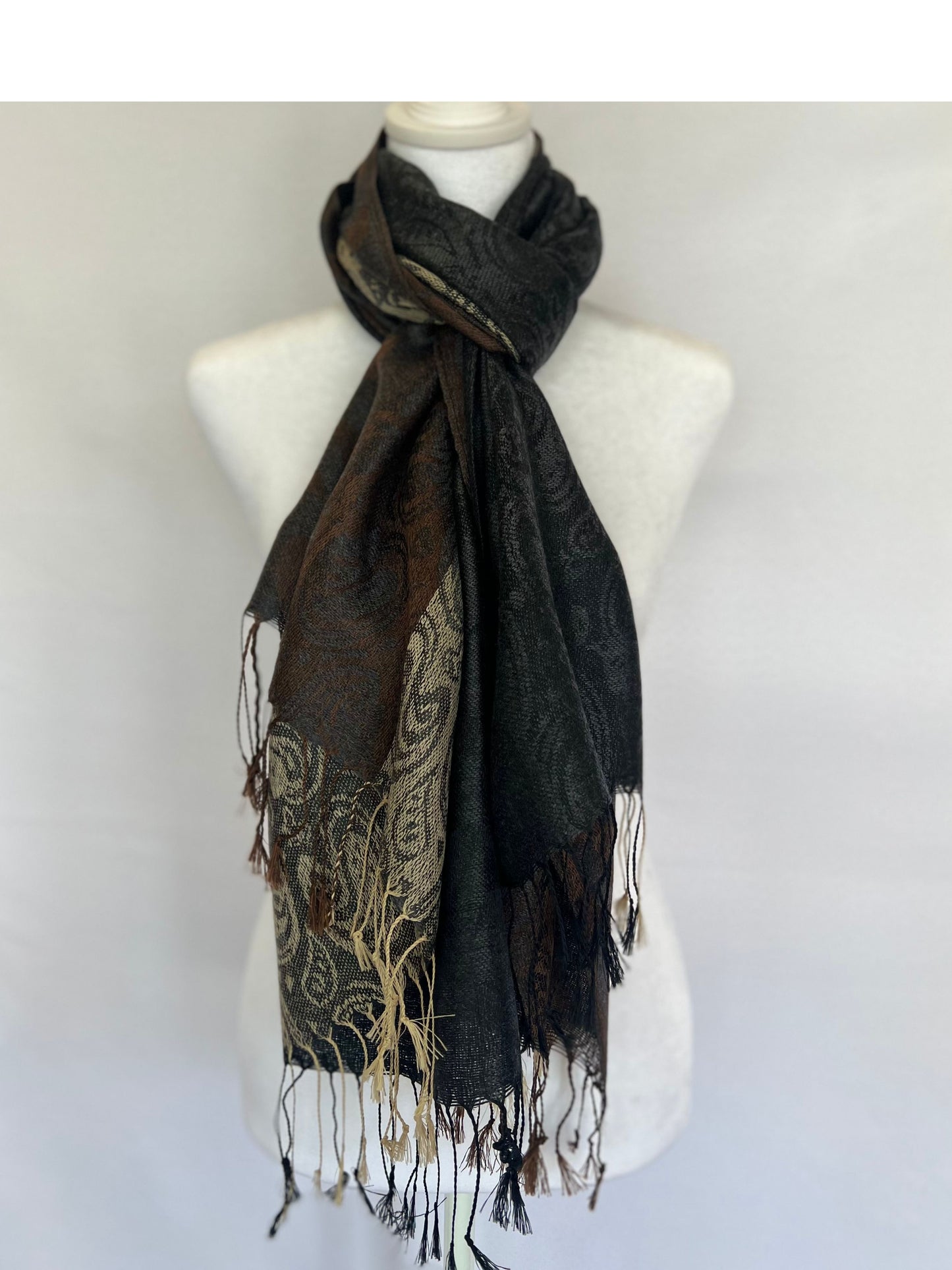 Striped Paisley Scarf (Various Colors)