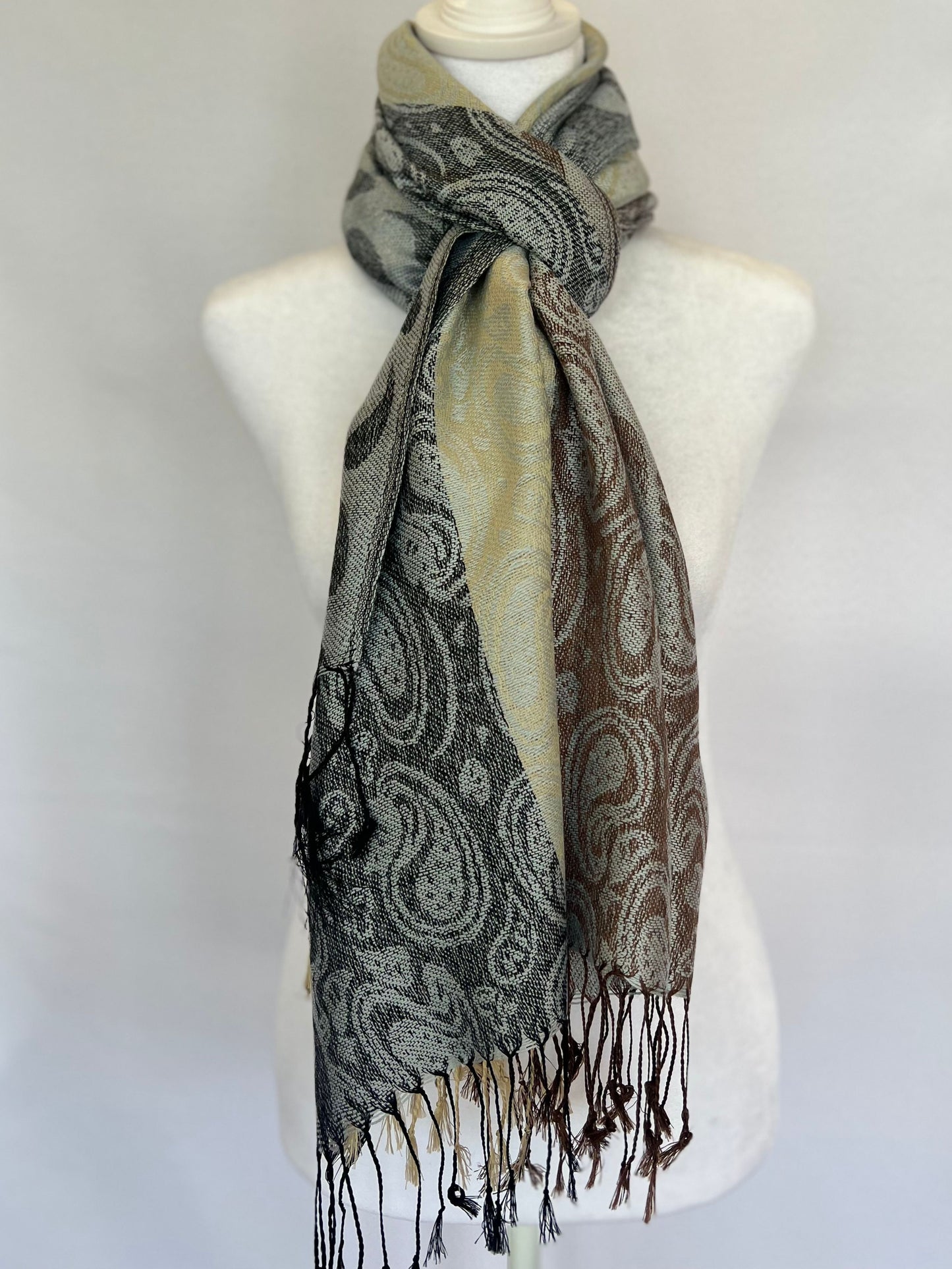 Striped Paisley Scarf (Various Colors)