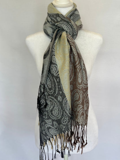 Striped Paisley Scarf (Various Colors)