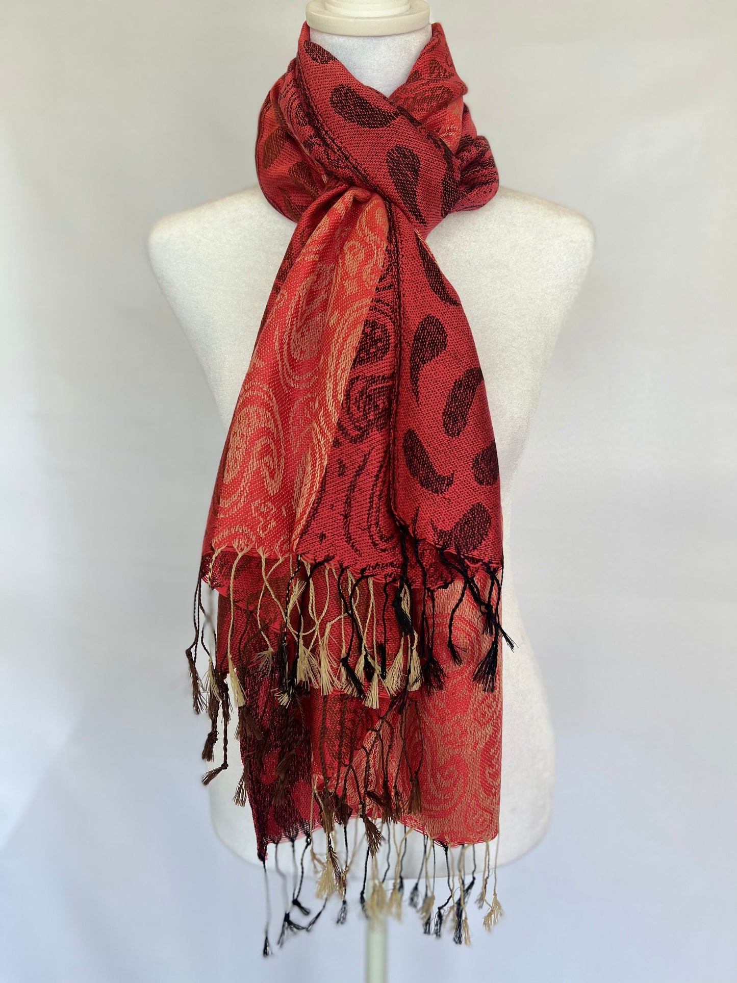 Striped Paisley Scarf (Various Colors)