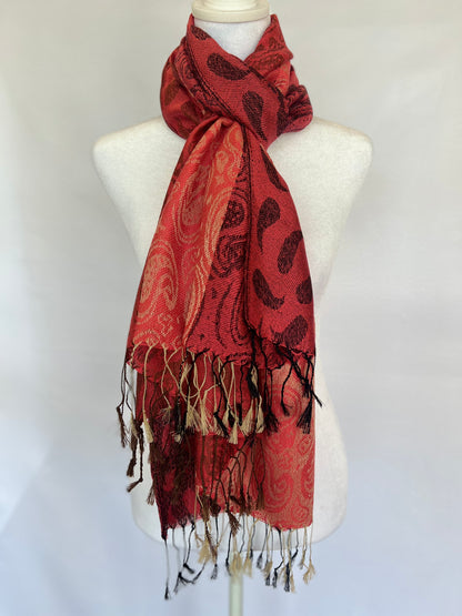 Striped Paisley Scarf (Various Colors)