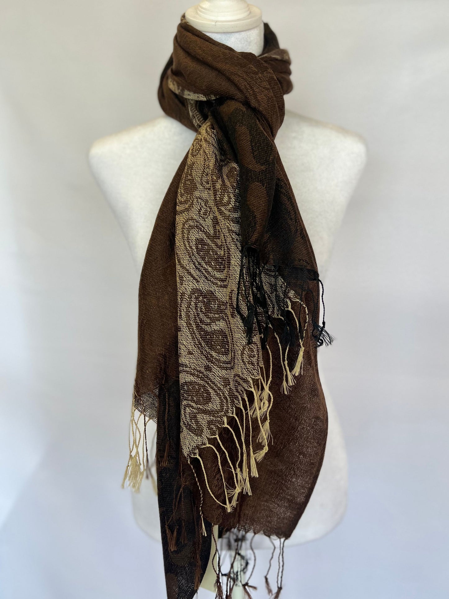 Striped Paisley Scarf (Various Colors)