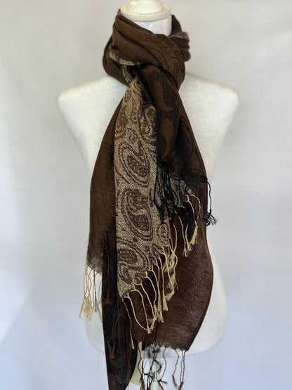Striped Paisley Scarf (Various Colors)