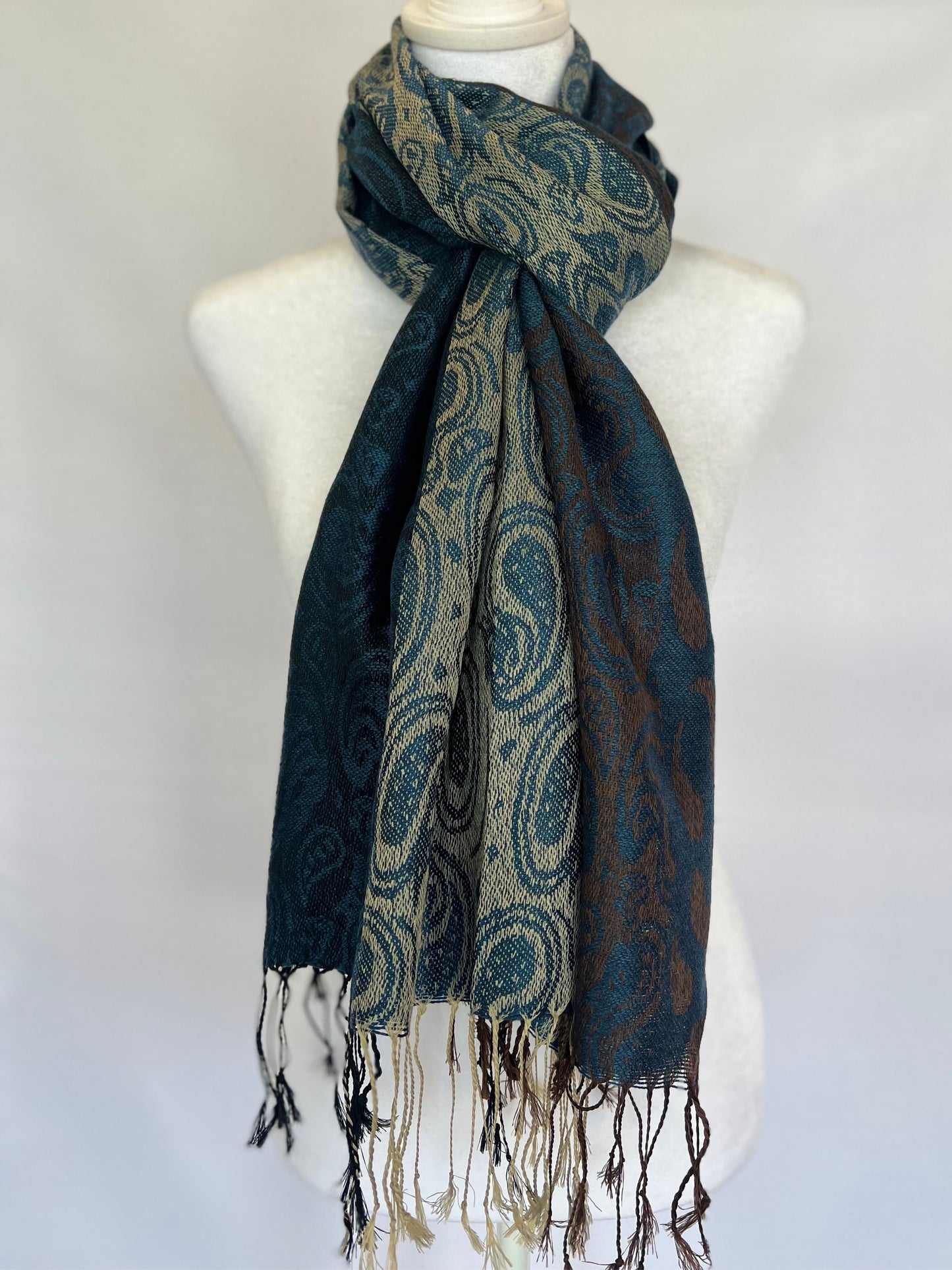 Striped Paisley Scarf (Various Colors)