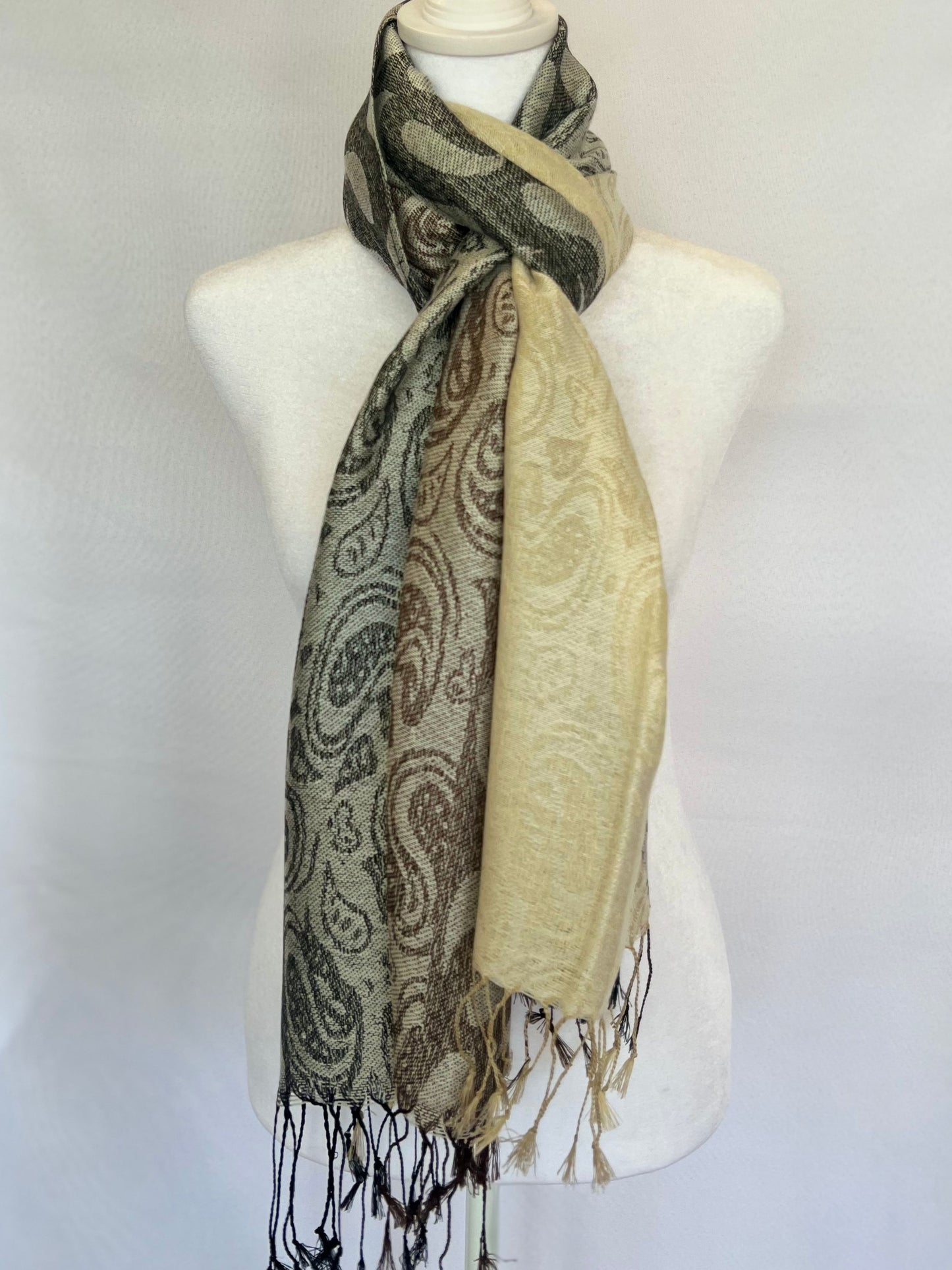 Striped Paisley Scarf (Various Colors)