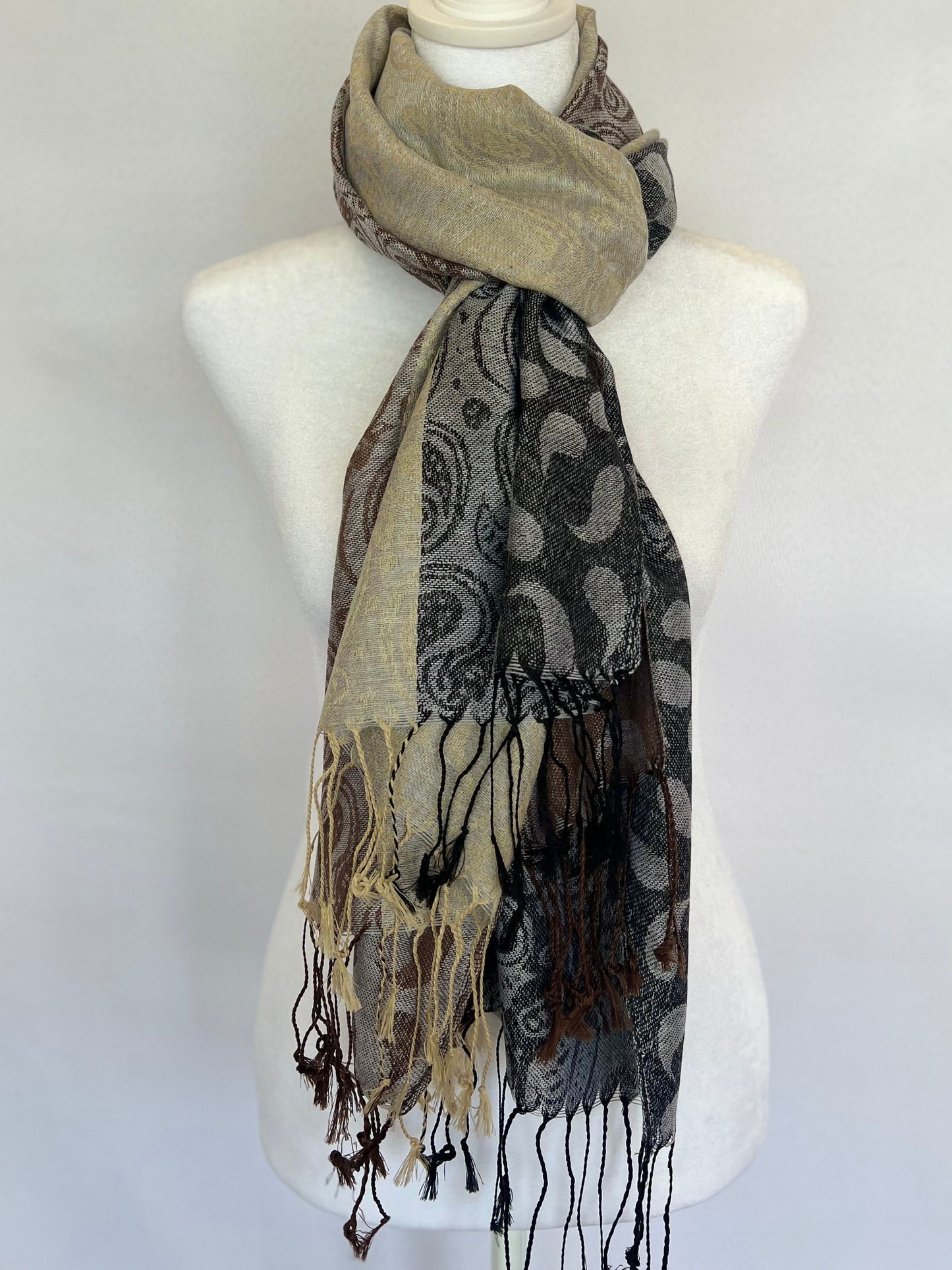 Striped Paisley Scarf (Various Colors)