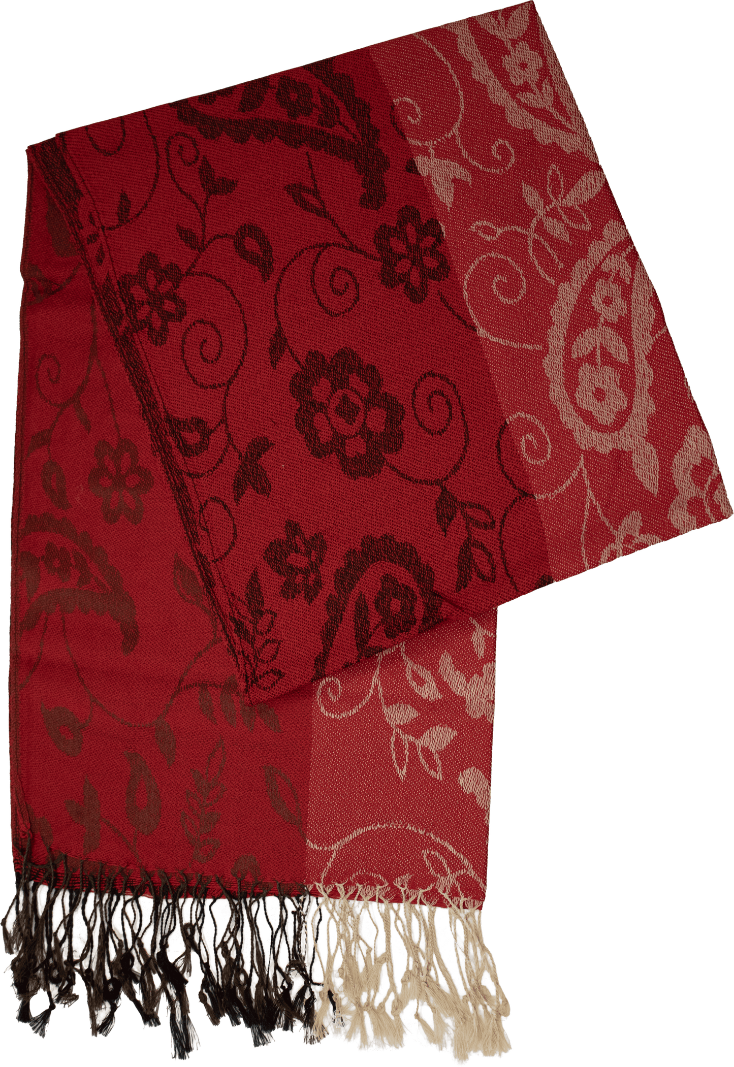 Red striped paisley scarf