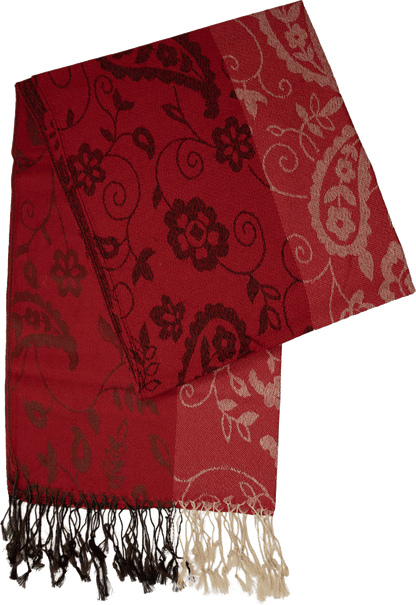 Red striped paisley scarf