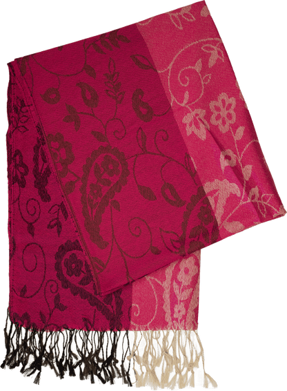 Fuchsia striped paisley scarf