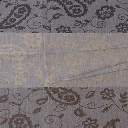 Blue gray striped paisley scarf