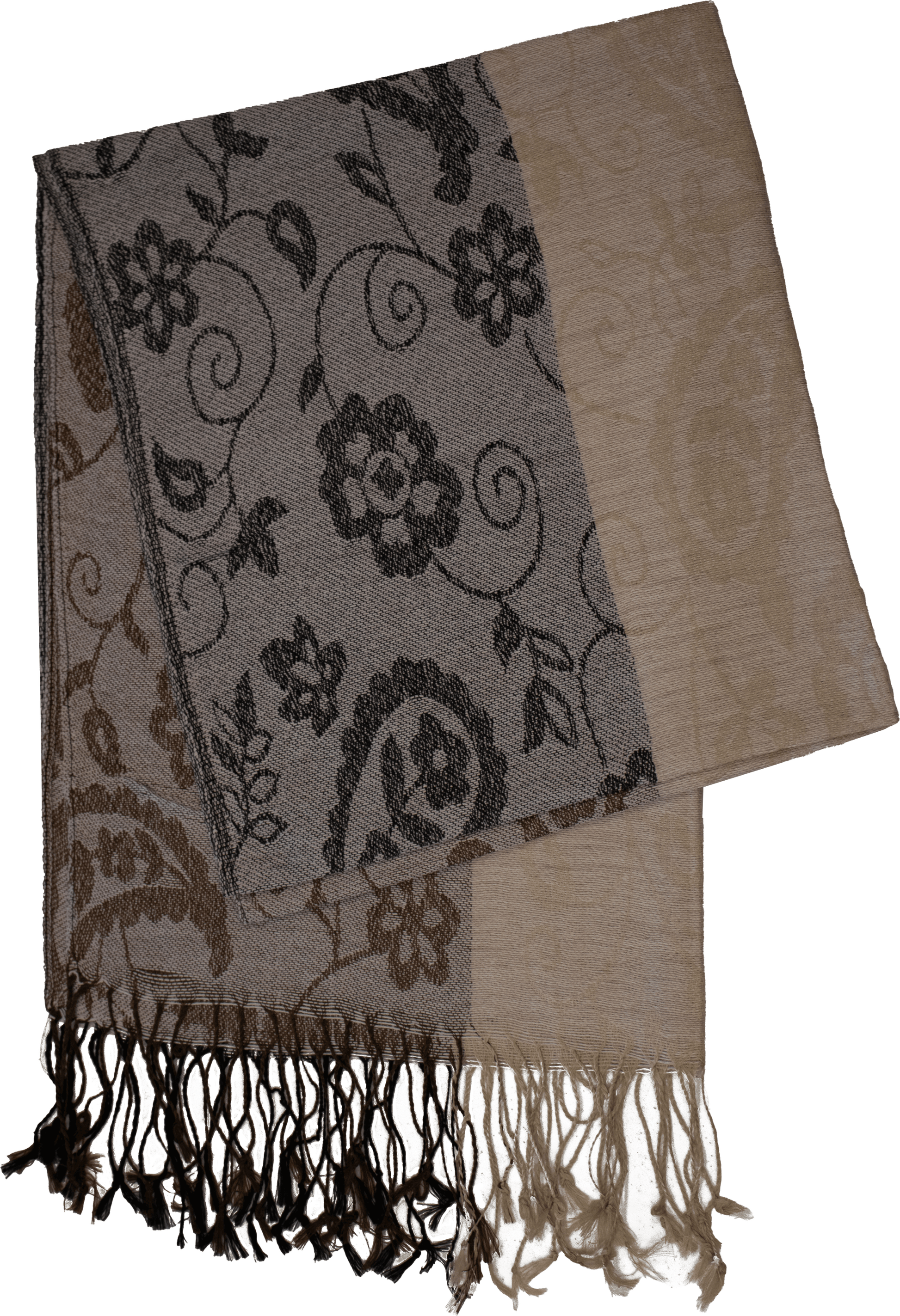Light beige striped paisley scarf