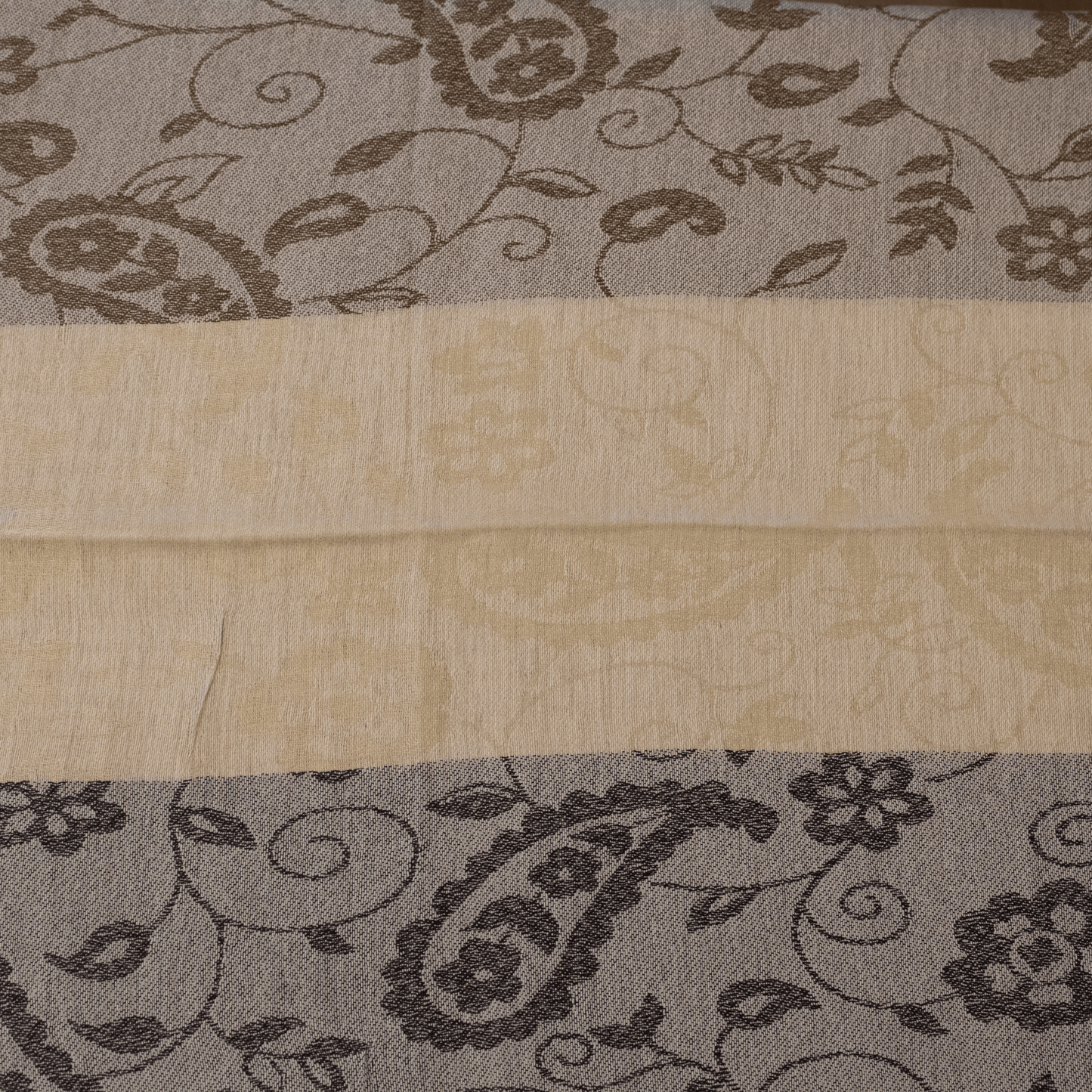 Light beige striped paisley scarf