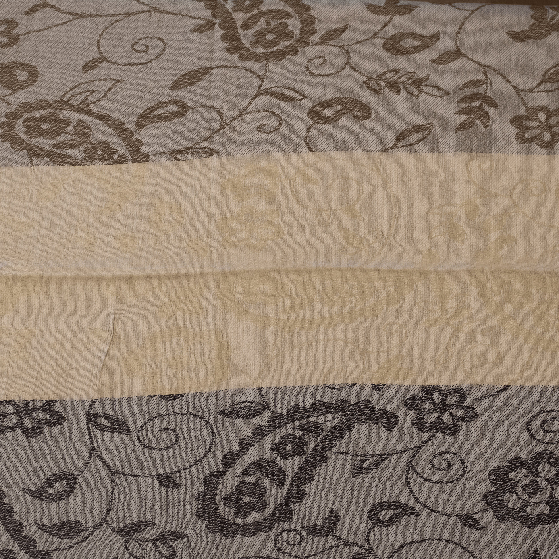 Light beige striped paisley scarf