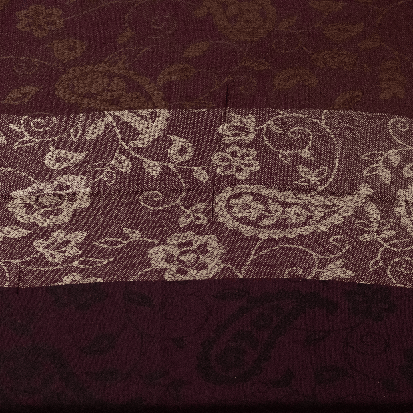 Black cherry striped paisley scarf