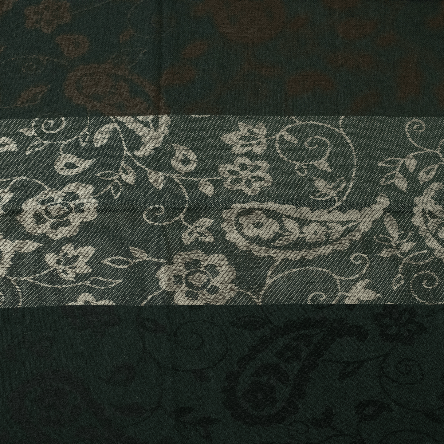 Dark teal striped paisley scarf