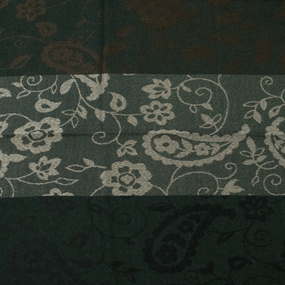 Dark teal striped paisley scarf