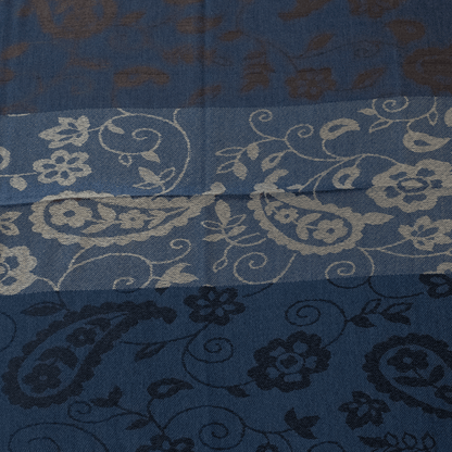 Blue striped paisley scarf