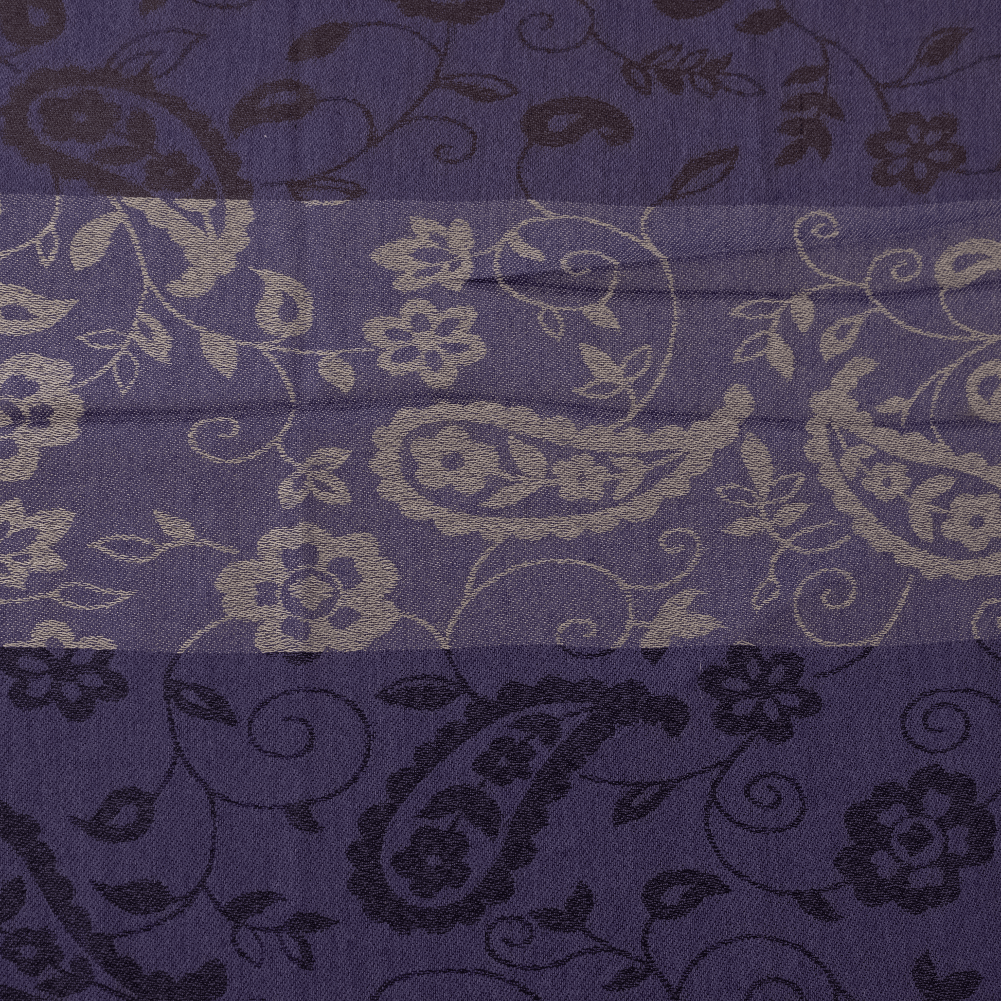 Purple striped paisley scarf