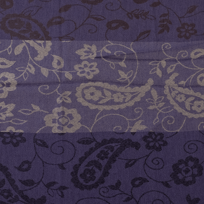 Purple striped paisley scarf