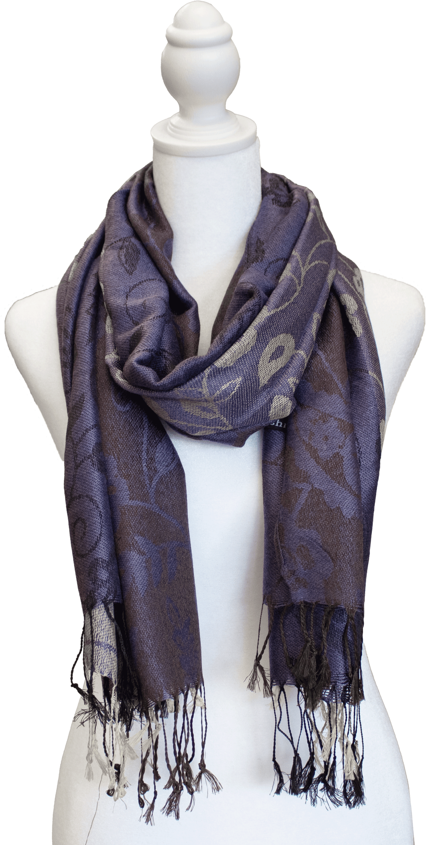 Purple striped paisley scarf