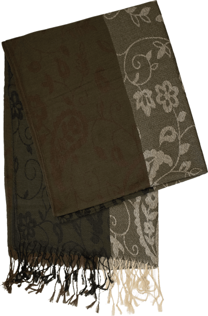 Olive striped paisley scarf