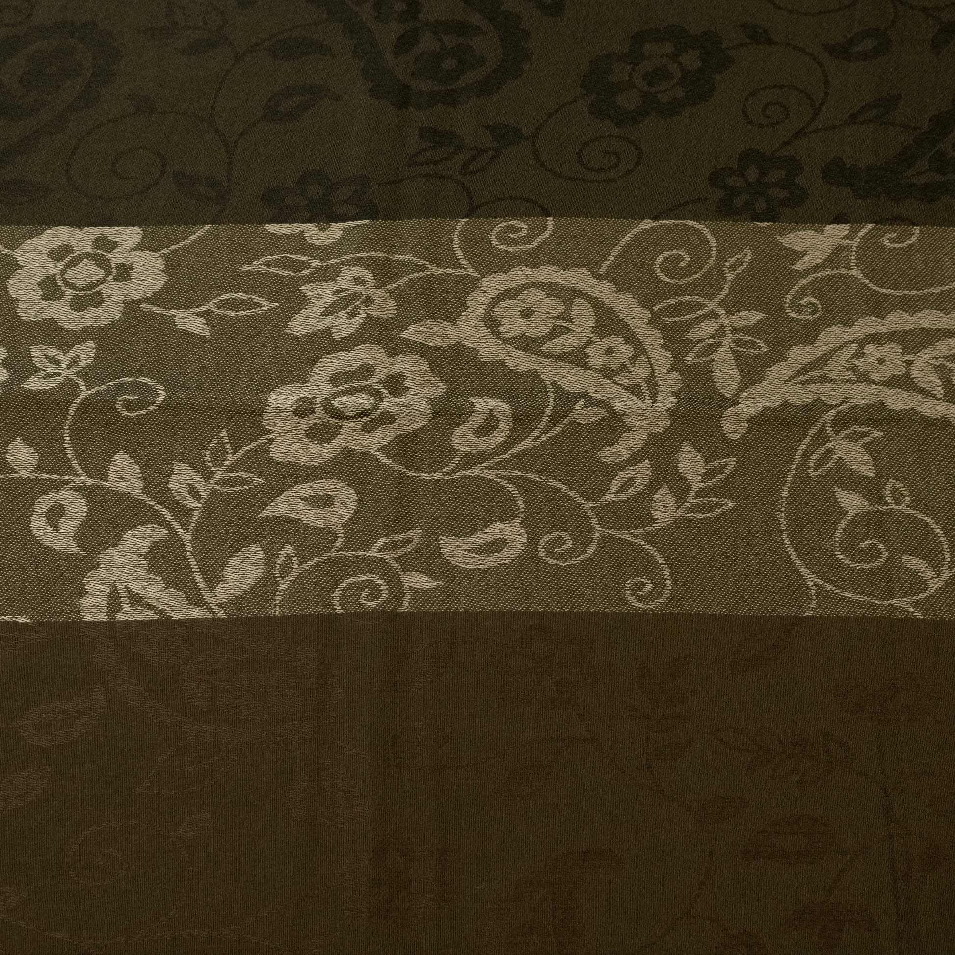 Olive striped paisley scarf