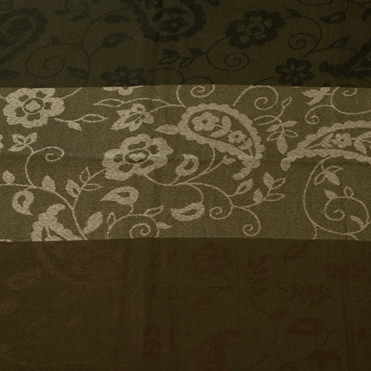 Olive striped paisley scarf