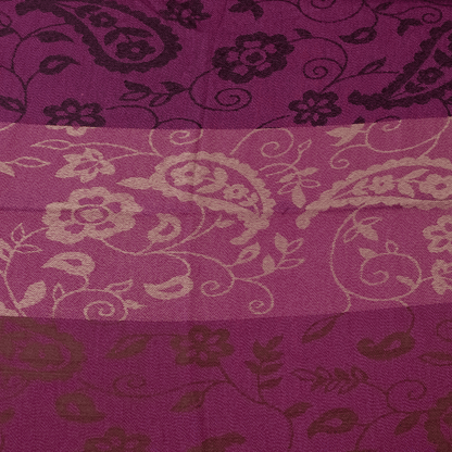 Magenta striped paisley scarf