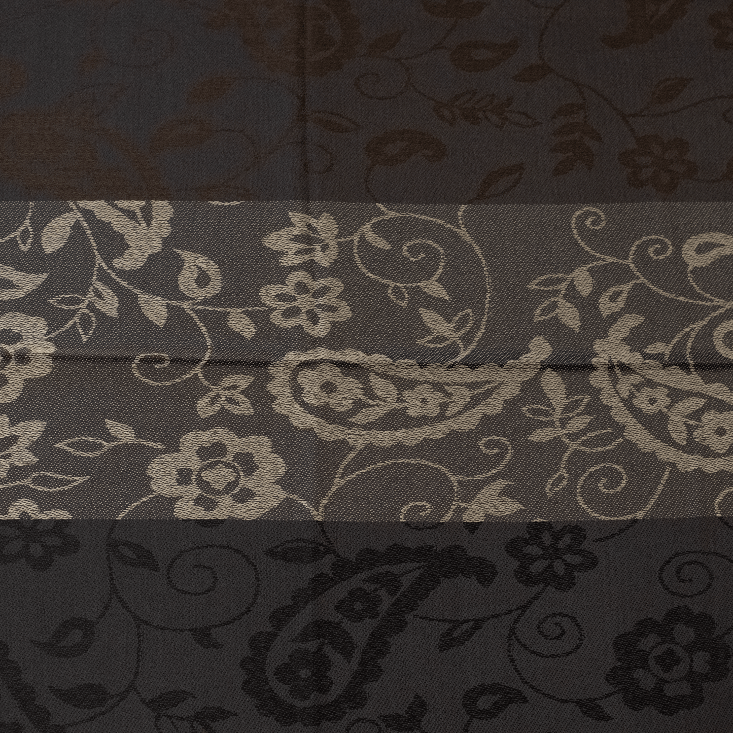 Charcoal striped paisley scarf