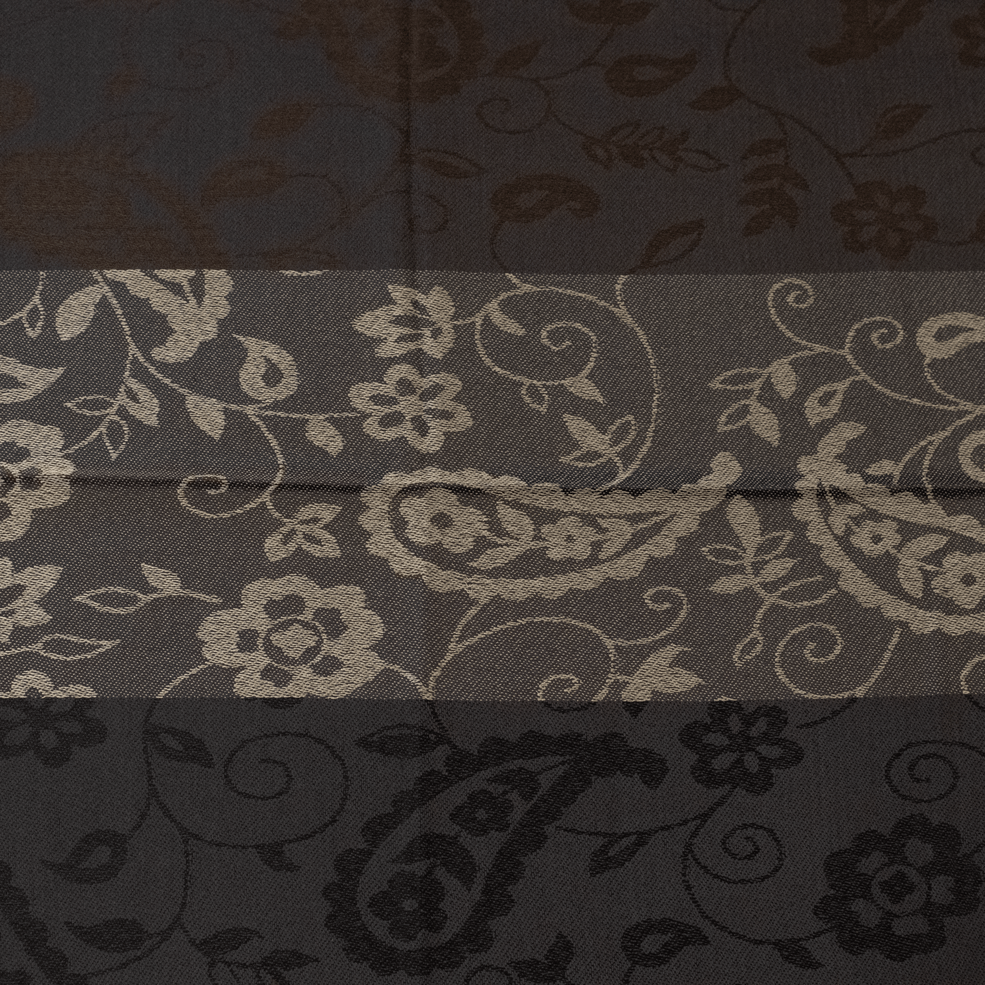 Charcoal striped paisley scarf