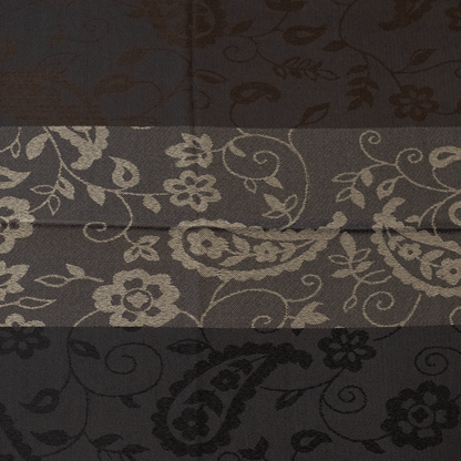 Charcoal striped paisley scarf