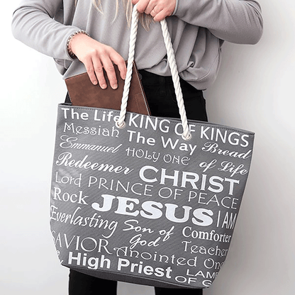 Names of Jesus Large Tote Bag