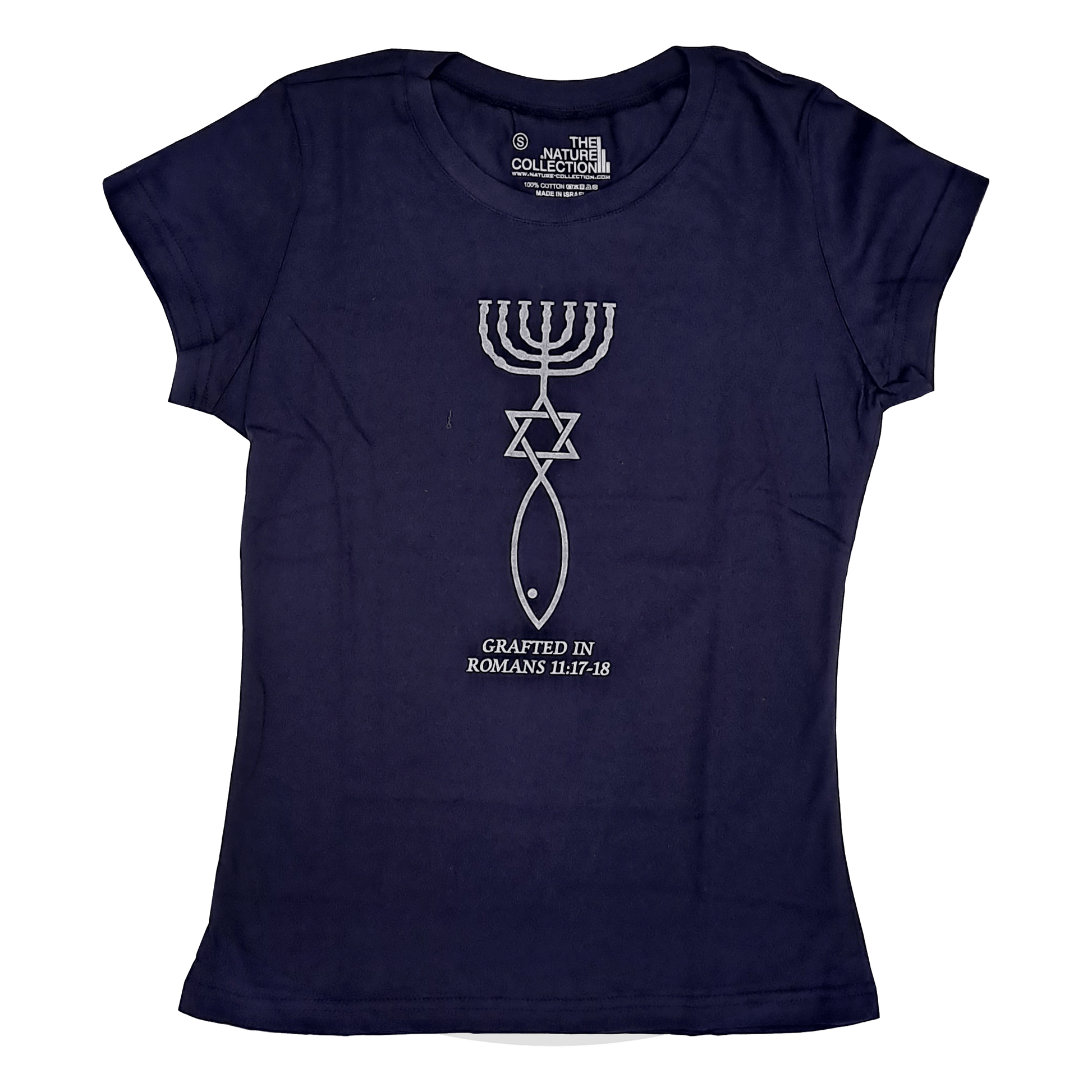 Dark Navy Blue Grafted-In Women's T-Shirt