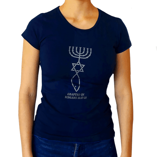 Dark Navy Blue Grafted-In Women's T-Shirt