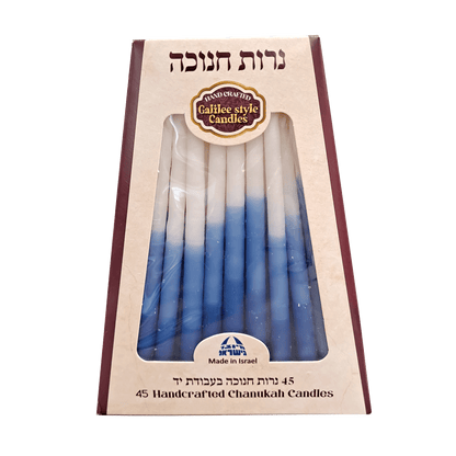 Hanukkah Handcrafted Dripless Candles - Blue/White