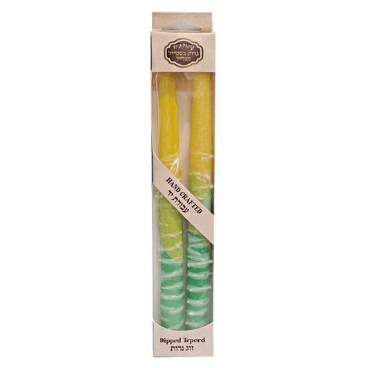 Galilee Handcrafted Decorative Taper Candles - Green