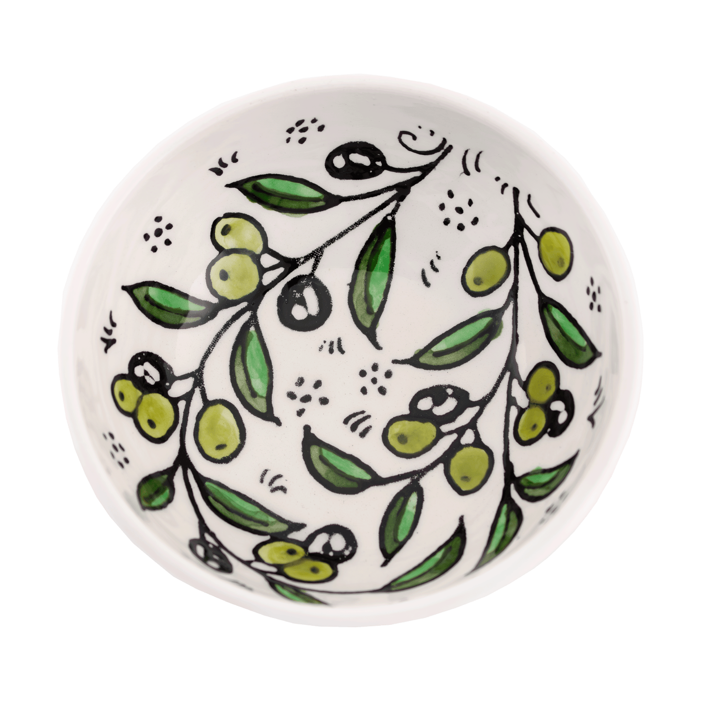 Small deep ceramic bowl in the Armenian style - Olive Branch