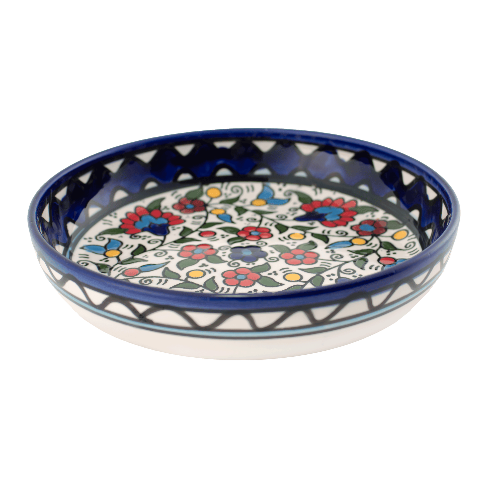 Armenian ceramic bowl in the colorful Armenian multi-color floral style