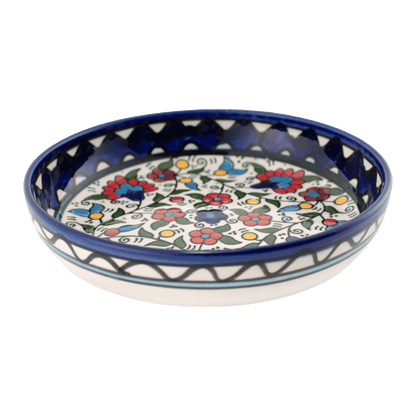 Armenian ceramic bowl in the colorful Armenian multi-color floral style