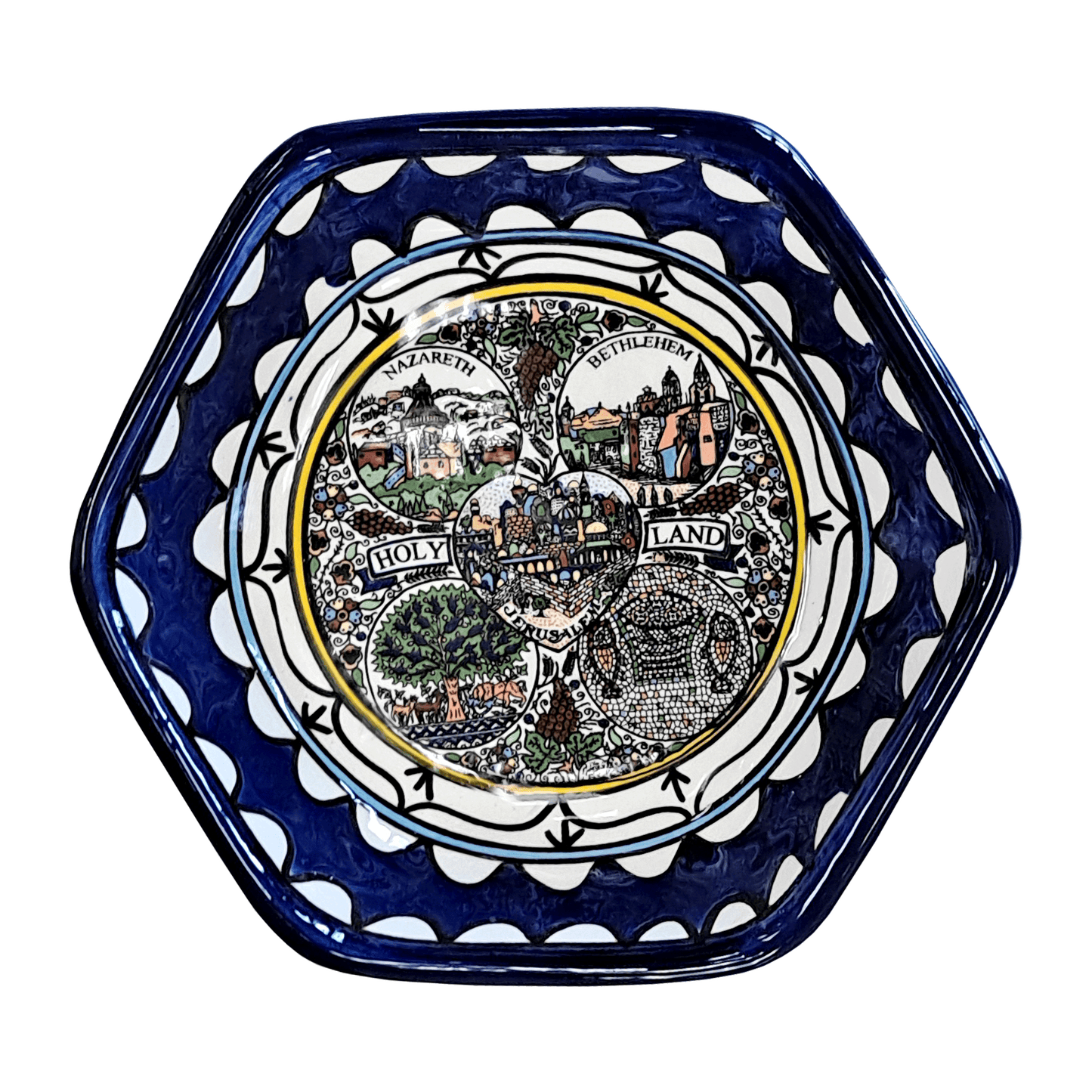 Armenian Holy Land Hexagonal Bowl