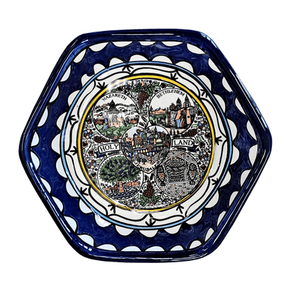 Armenian Holy Land Hexagonal Bowl