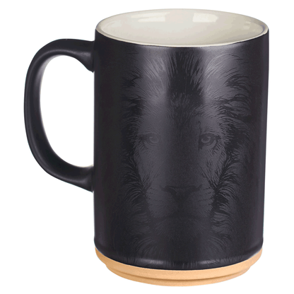 Strong and Courageous Black Ceramic Coffee Mug