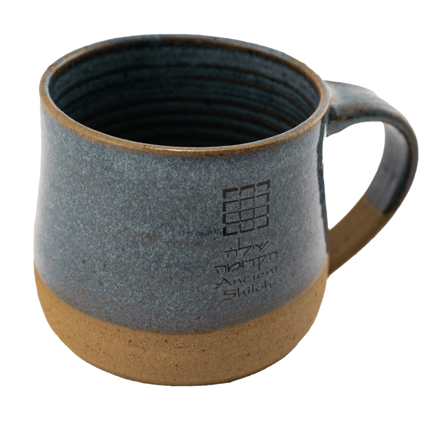 Handcrafted blue ceramic mug