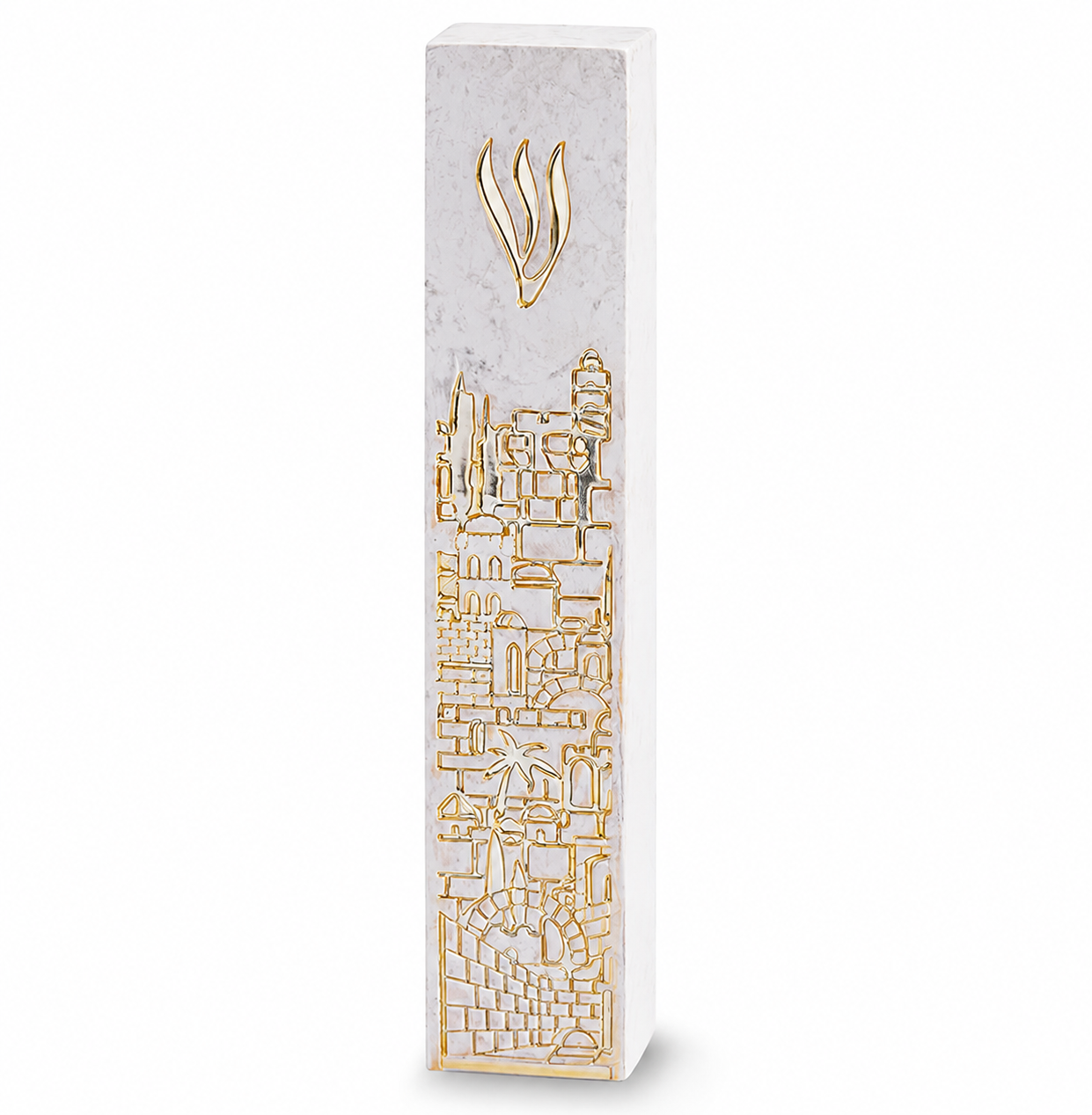 Jerusalem Concrete Polyresin Mezuzah