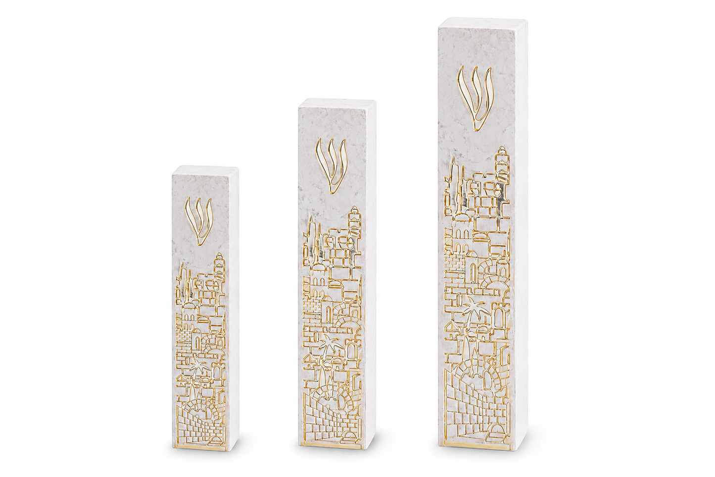 Jerusalem Concrete Polyresin Mezuzah