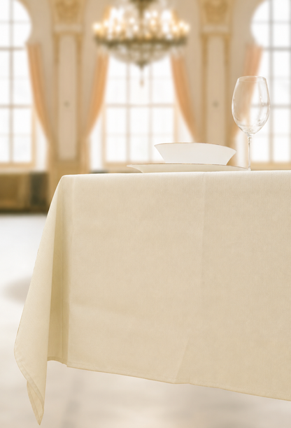 Elegant Cream Fabric Tablecloth
