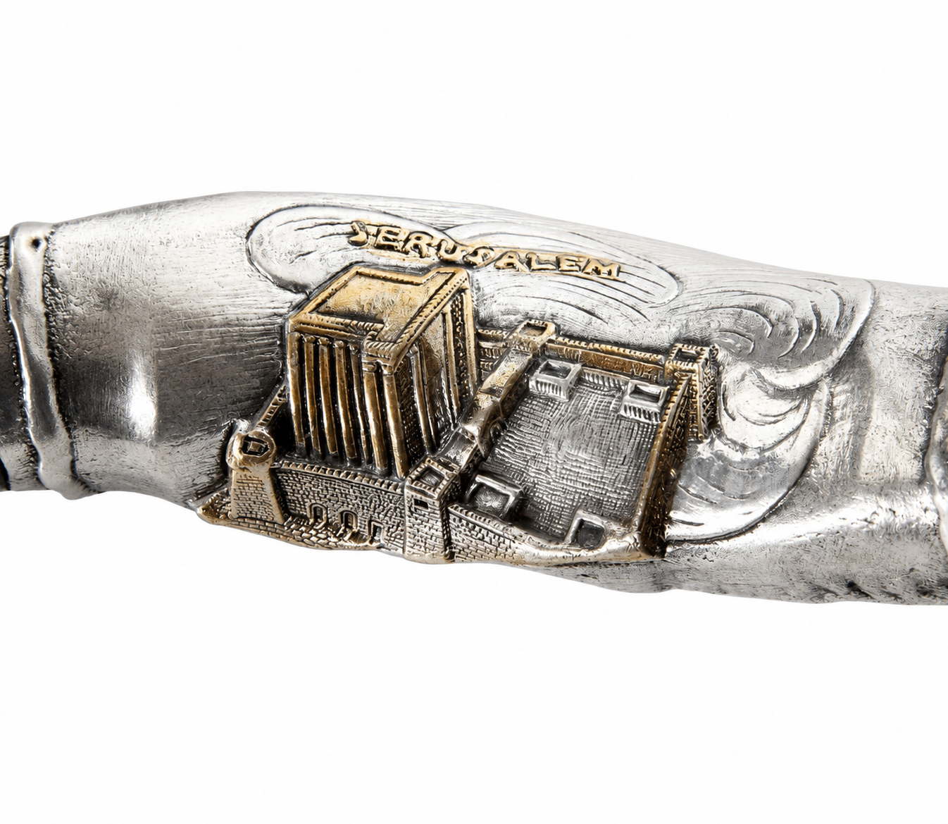 Yemenite Shofar 40" - 42"- Silver Plated Temple Design