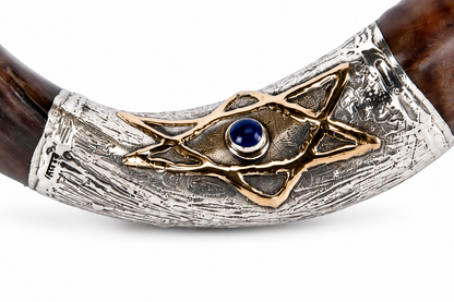 Yemenite Shofar 40" - 42" - Silver Plated Star of David