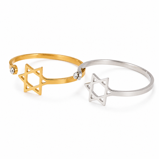 Star of David Open Stainless Steel Ring