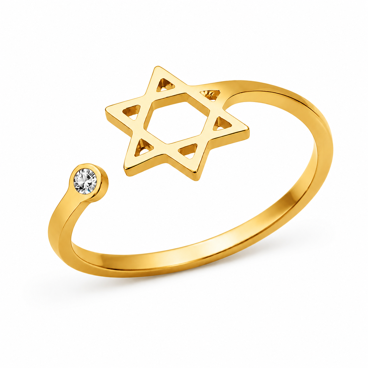 Star of David Open Stainless Steel Ring